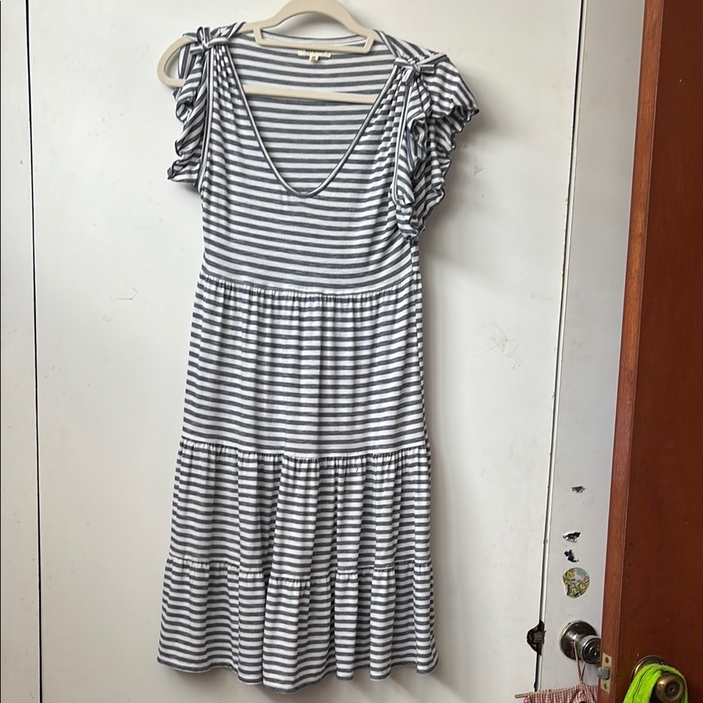 Striped V-Neck Dress